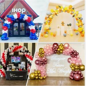Adjustable Balloon Arch Stand Kit – 10FT Party Decoration w Water Bags & Clips